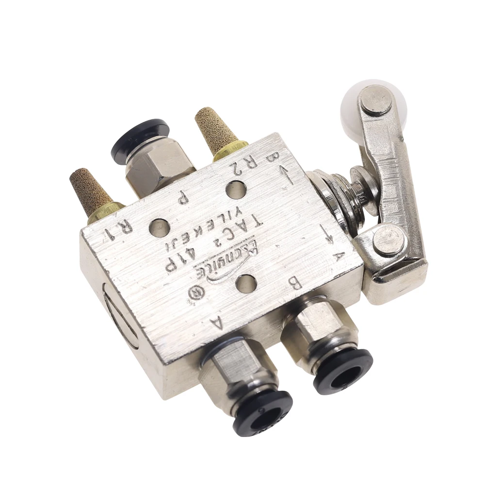 TAC2-41P Exhaust Mechanical Valve 2 Position 5 Way Roller Lever Pneumatic Air Switch 1/8" Female Thread with Fittings | Обустройство
