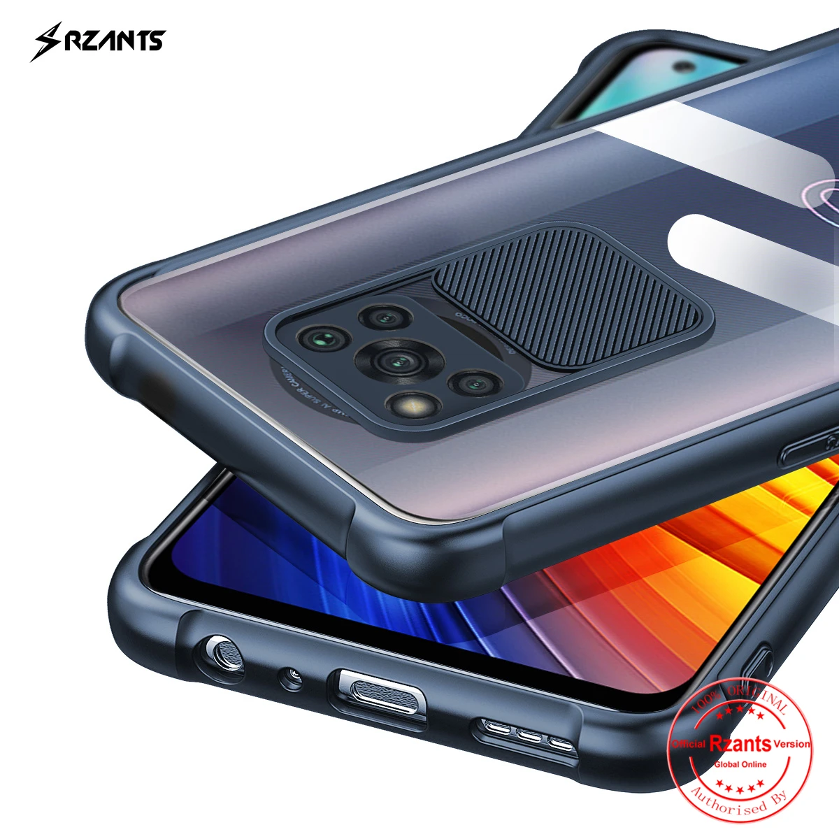 Мягкий чехол Rzants для Xiaomi POCO X3 NFC Pro [Защита объектива] Подушка безопасности Conor