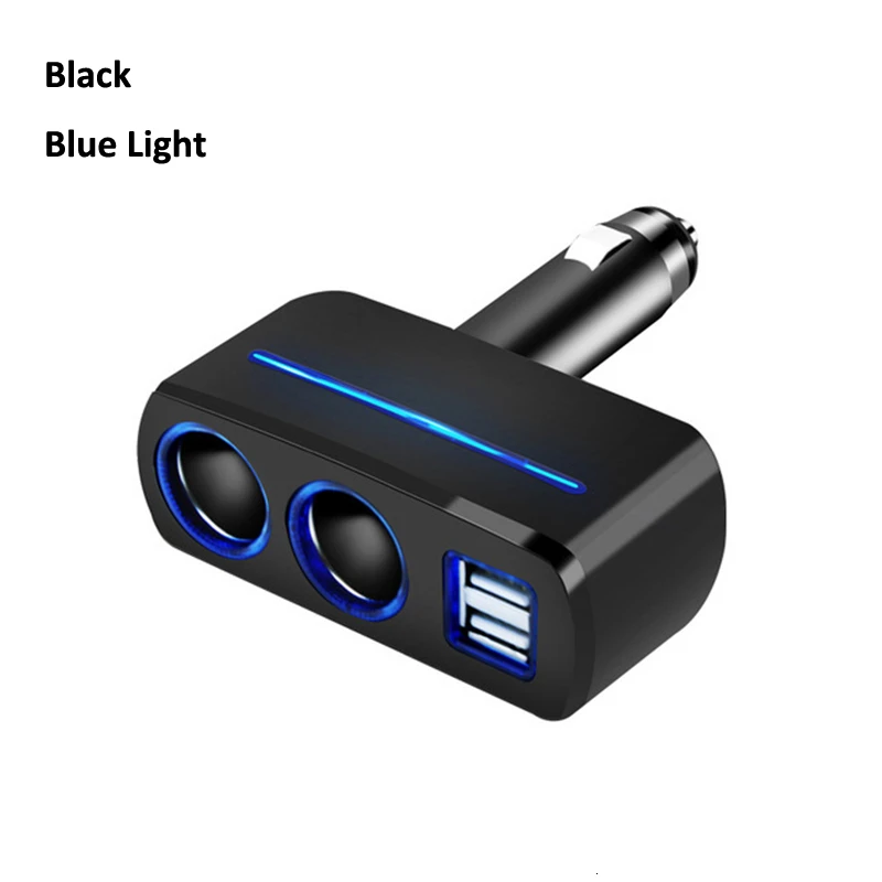 Black Автомобильный прикуриватель разветвитель Разъем конвертер Авто двойной USB 12-24 в 120 Вт светодиодный зарядное устройство адаптер питания для телефона MP3 DVR gps - Название цвета: Black