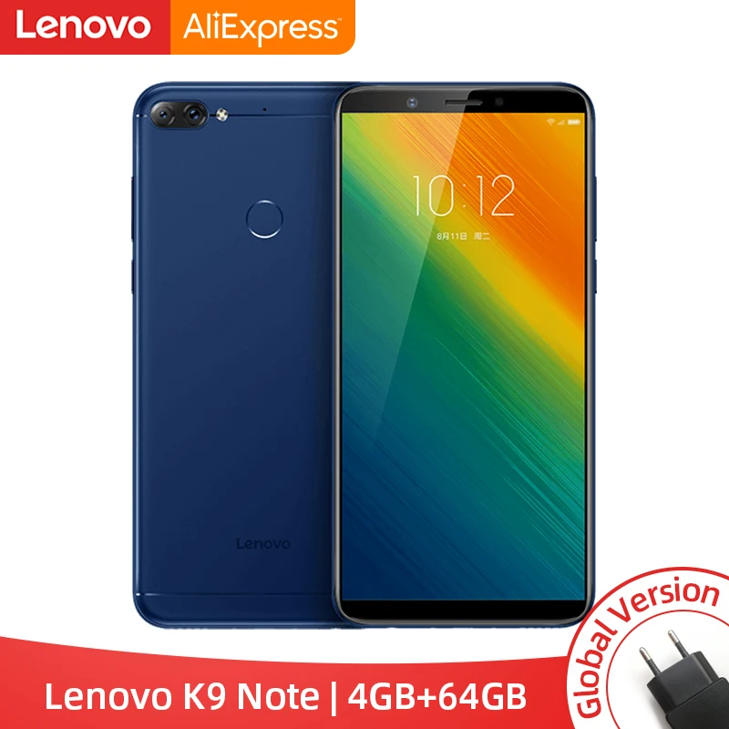 Глобальная версия lenovo K9 Note 4 GB 64 Snapdragon 450 Octa Core 6 дюймов Face ID Android 8 1 16MP Камера 3760 мАч