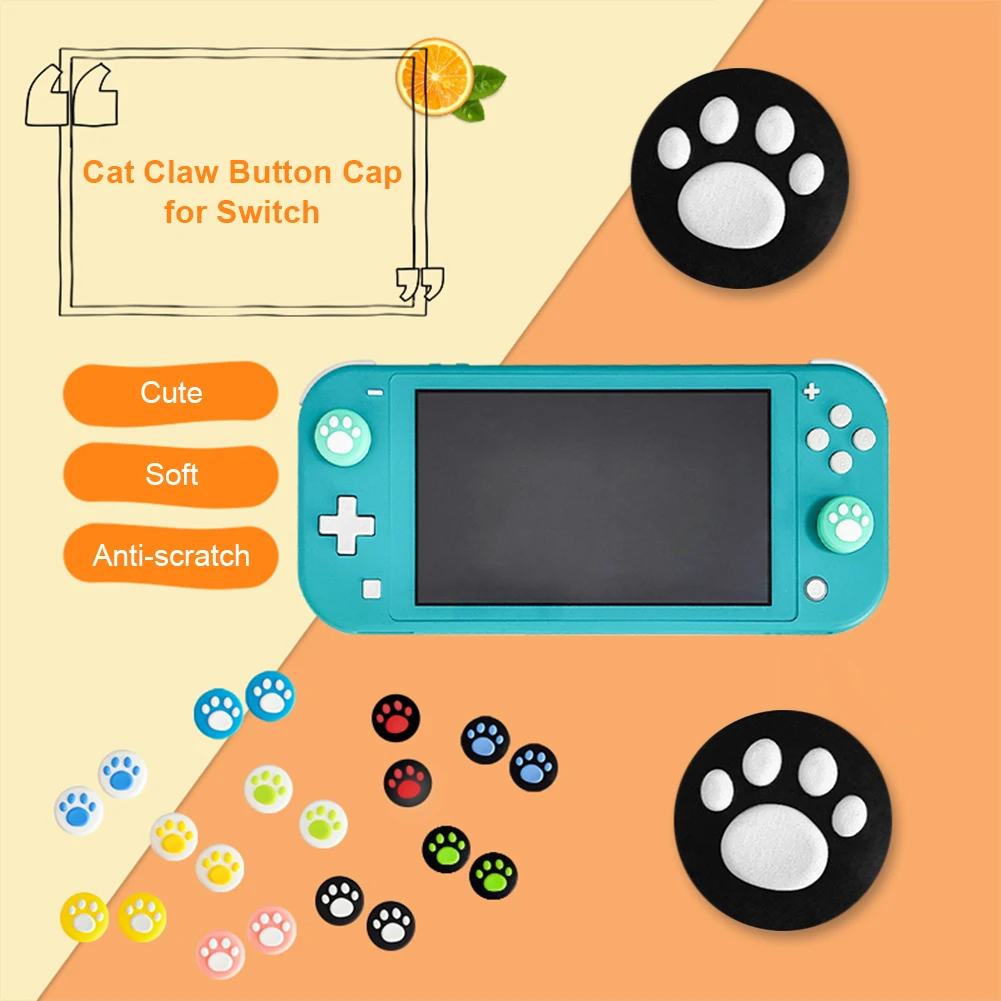 

4pcs Cat Paw Thumb Grips for PS5 PS4 PS3 Xbox One 360 Controller 3D Analog Stick Covers Silicone Thumbstick Caps