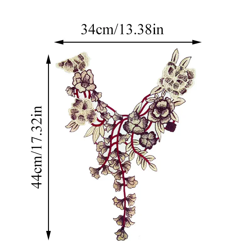 

Embroidered Lace Flower Clothes Patch Colorful Collar Flower Clothing Accessories Sewing Applique Lace Collar Neckline