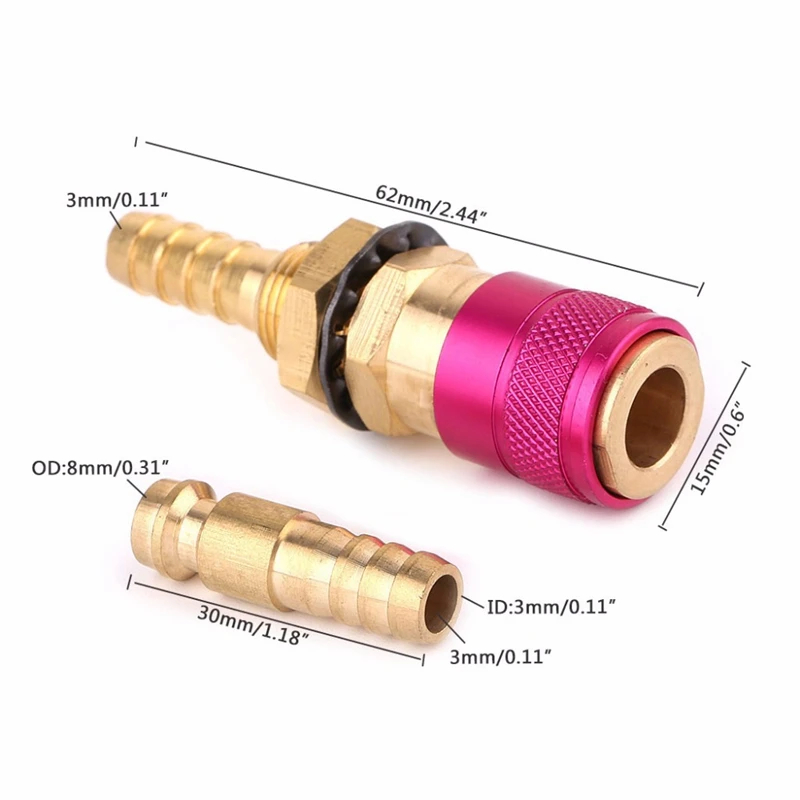 

Water Cooled Gas Adapter Quick Connector Fitting For Tig Welding Torch+8Mm Plug