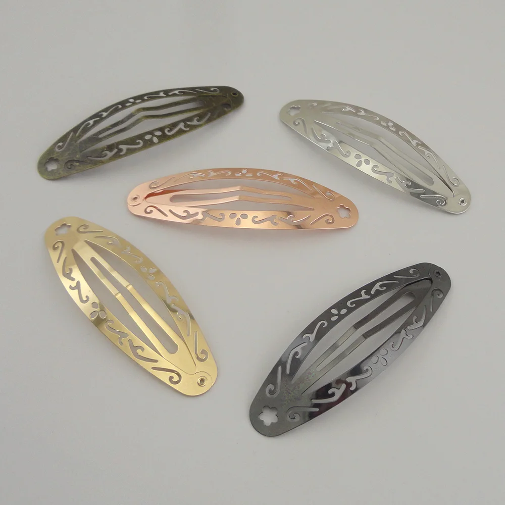 Заколка для волос с филигранным цветком металлическая овальная 20 шт. 2 5 см * 8 0 |