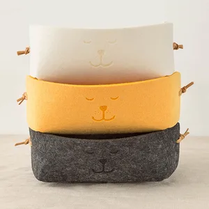 Чехол для ключей в прихожую, у входа, фетровый, домашнее хранилище корзина, органайзер, в скандинавском стиле, с принтом милой собаки, небольшая коробка для хранения, карамельных цветов