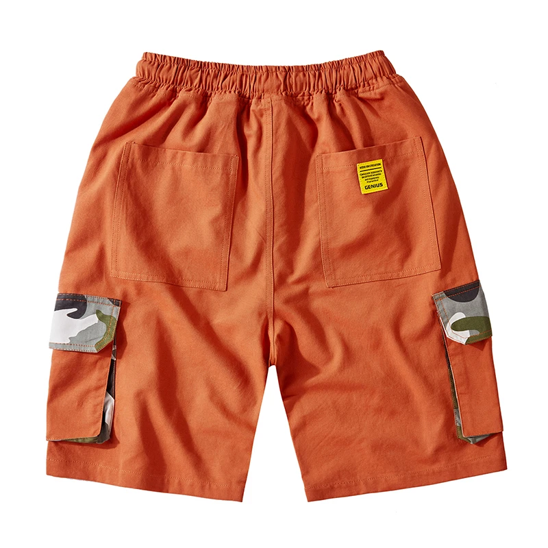 Мужские шорты в стиле пэчворк черные удобные повседневные с эластичным поясом и