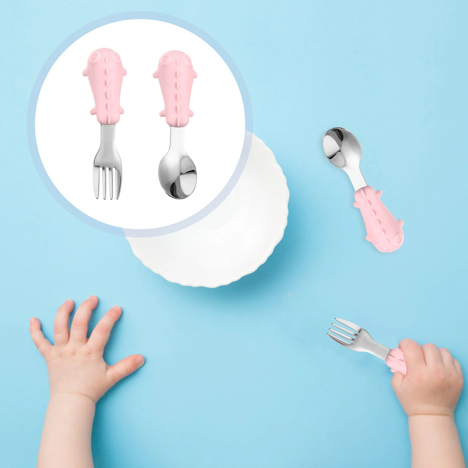 

1 Set Essentials Baby Fork Spoons Toddler Utensils Kiddy Cutlery Spoon Set