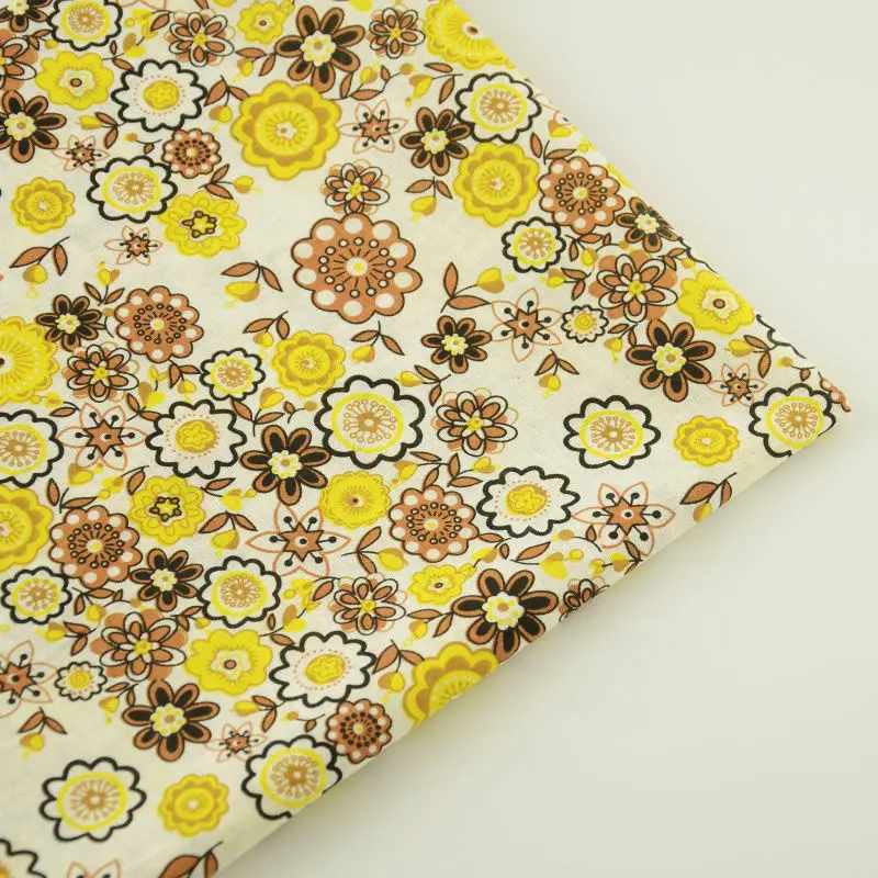 Booksew Telas пэчворк Algodon простая художественная работа с принтом коричневый и желтый