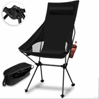 folding camping chair portable compact folding outdoor chair with headrest aluminum joint suitable for hiking traveling beach