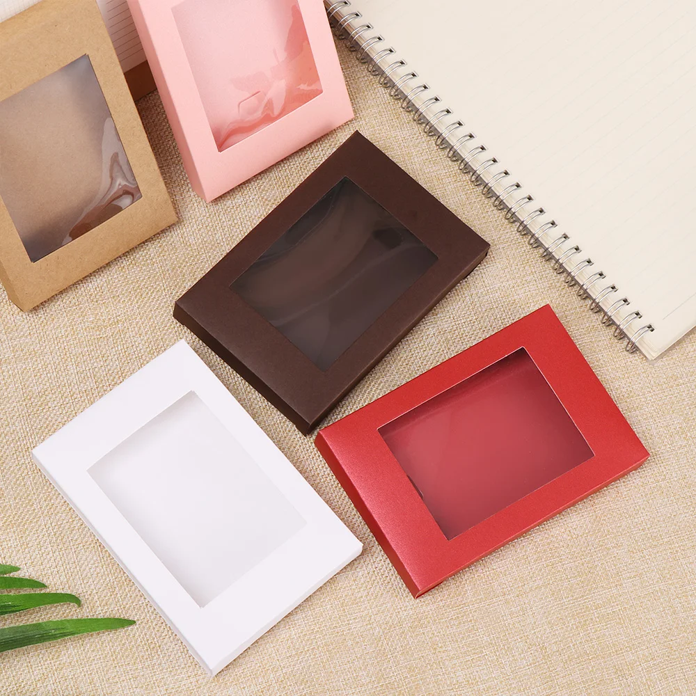 10Pcs Kraft Paper Gift Box Cake Package with Clear PVC Window Candy Wrapping Bag Wedding Birthday Party Favors | Дом и сад