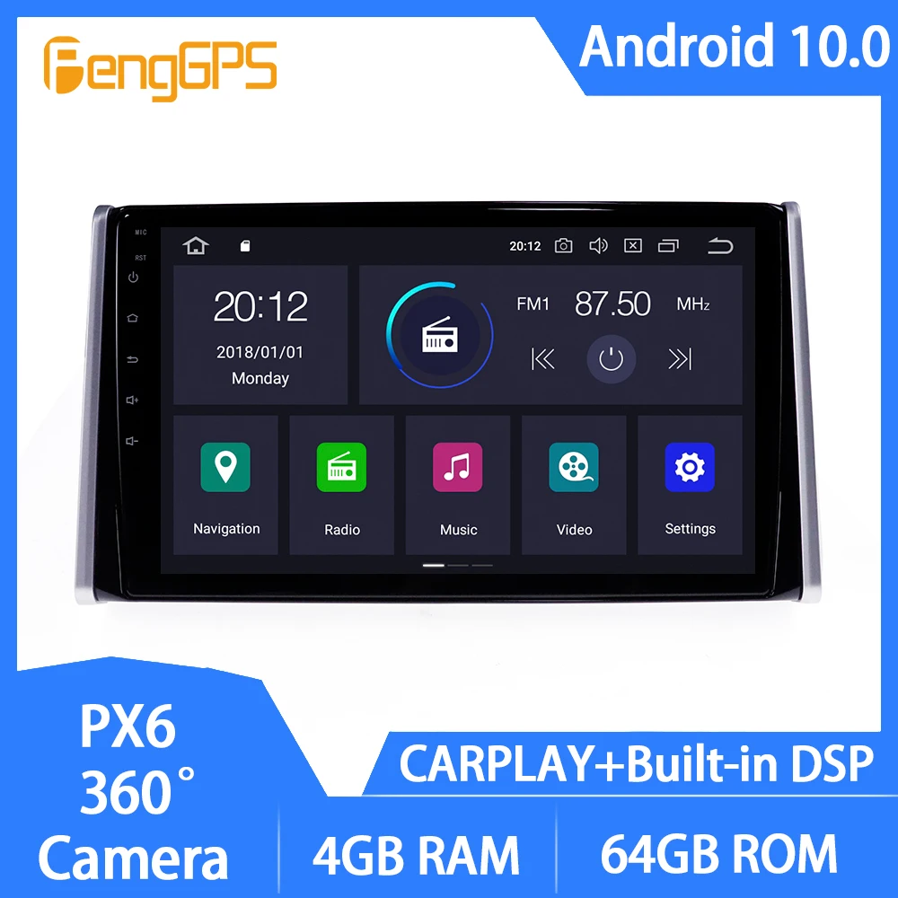 

Android 10.0 Car Stereo Head Unit for Toyota RAV4 2019 DVD Player Touchscreen Multimedia FM AM Radio GPS Navi Mirror Link USB