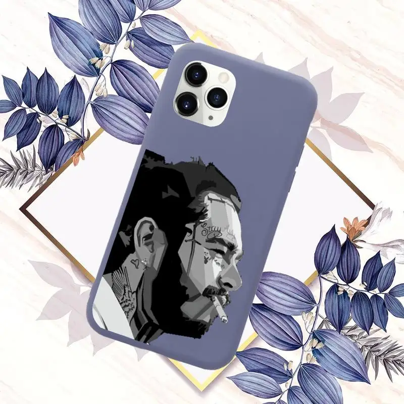 

post malone Phone Case Purple Candy Color for iPhone 11 12 mini pro XS MAX 8 7 6 6S Plus X SE 2020 XR