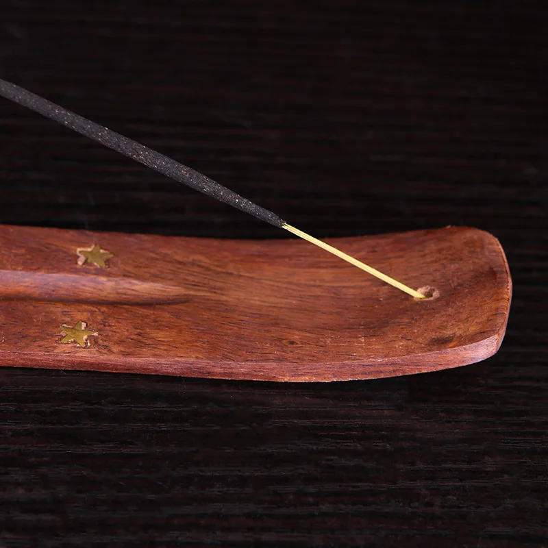 Ручная работа курильница деревянная медная пластина из розового дерева