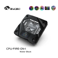 bykski cpu fire on i cpu cooler pc water cooling processor water block for intel 2011 115x i7 lcd display screen