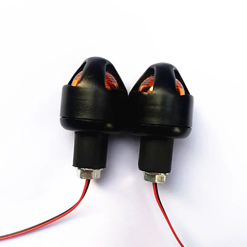 

Universal 7/8" 22mm Motorcycle Handlebar Metal Black Turn Signal Grip Bar End Plug Strobe Side Marker Light
