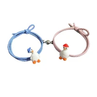 creative cartoon duck magnet attract couple head rope bracelet for lover friend classmate rubber band confession statement