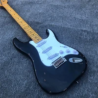stock alder used electric guitar nitro black paint hardware used real photos free shipping wholesale and retail
