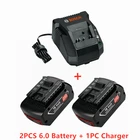2PCS18V 6000 мАч, Перезаряжаемые лития ионный Батарея для Bosch 18V 6.0Ah резервного копирования Батарея Портативный Замена BAT609, BAT609G, BAT611