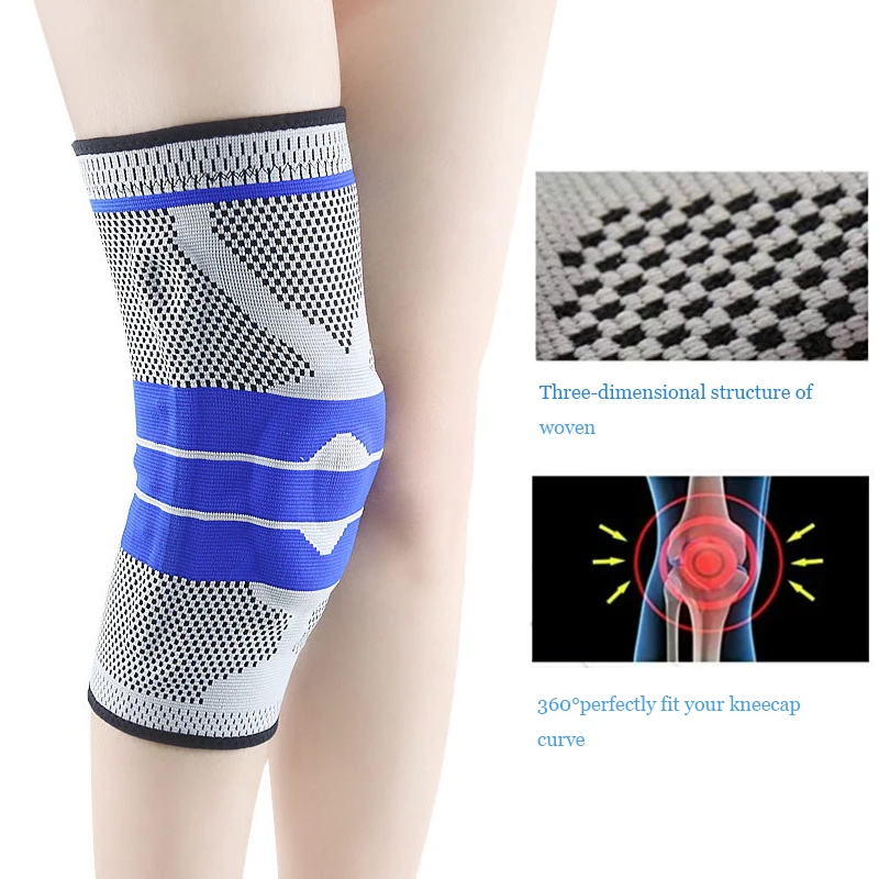 Компрессионный наколенник 1 пара для мужчин женщин из медицинского силикона