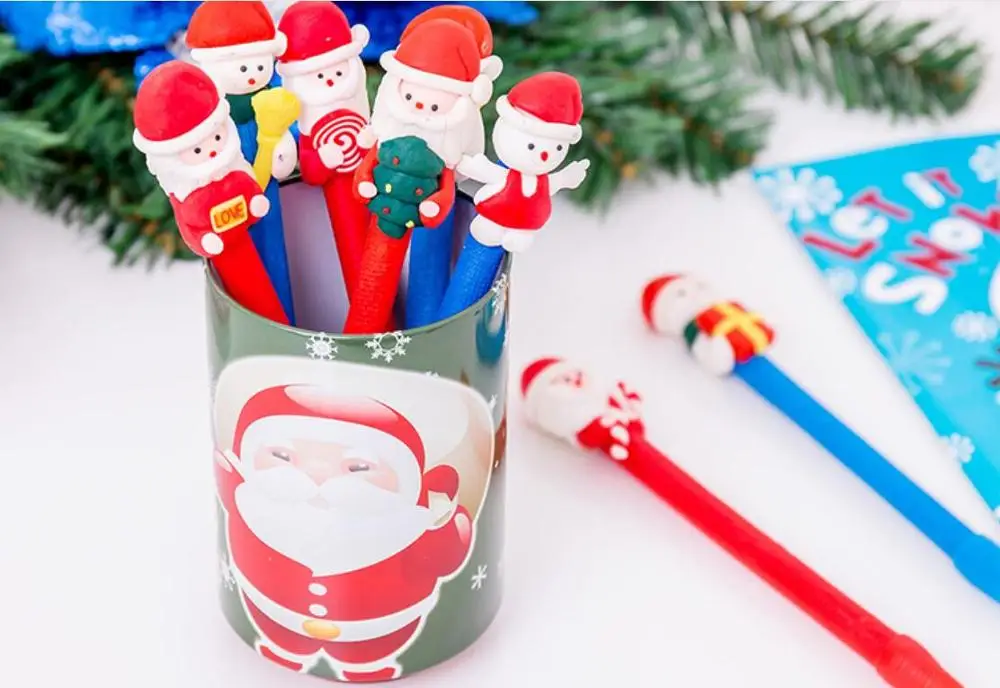 Творческий Симпатичный Рождественский мягкая глина шариковая ручка мультфильм