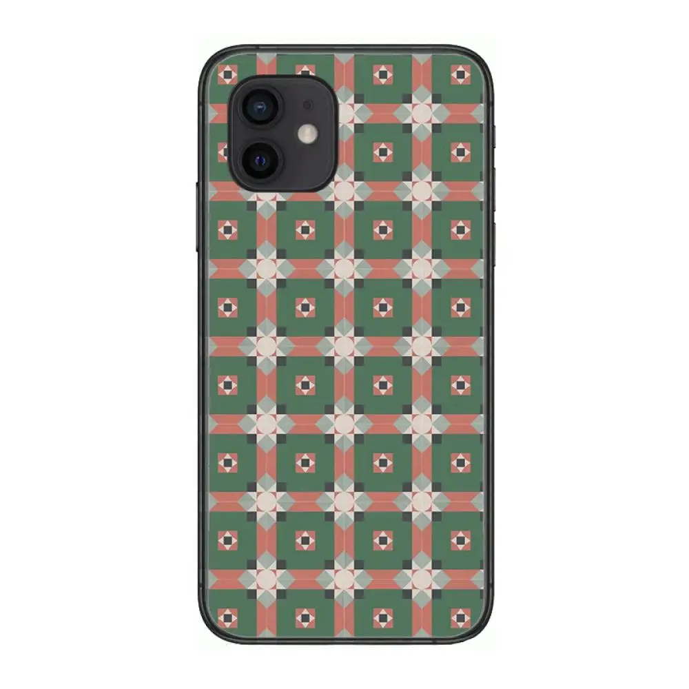

Diamond lattice Style Phone Case cover For iphone 12 pro max 11 8 7 6 s XR PLUS X XS SE 2020 mini black cell shell
