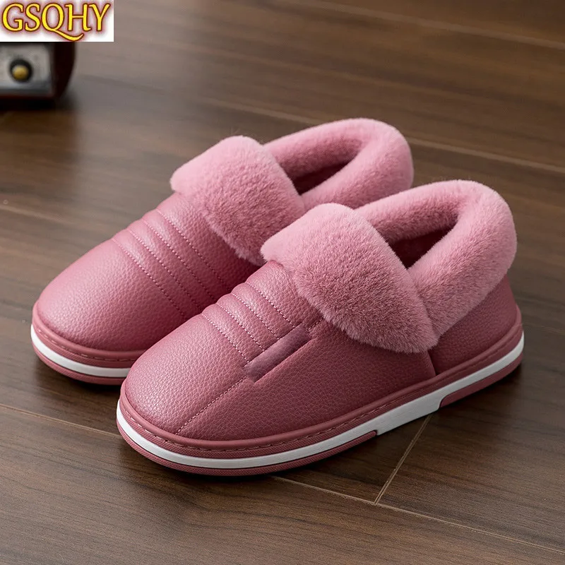 

Women Flurry Winter Slippers Shoes Ladies 2020 Slip on Plush Warm Female Footwear Indoor Non slip Home Slipper Plus Size 2021