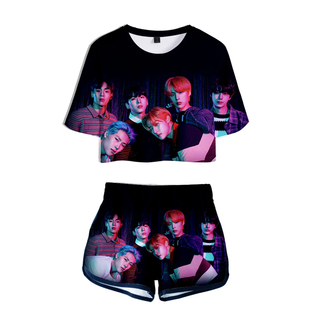 Популярная Спортивная одежда Kpop MONSTA X женская спортивная комплект из двух