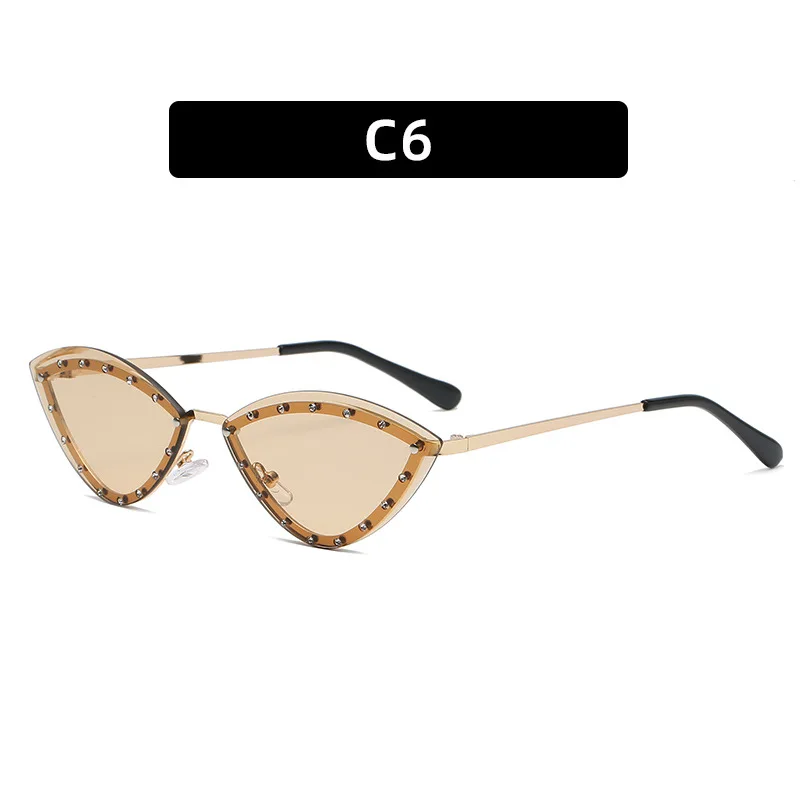 

2021 New Arrival Women Sunglasses Personalized Triangle Diamond-studded Catwalk Fashion Sunglasses OLOEY Brand Designer Oculos