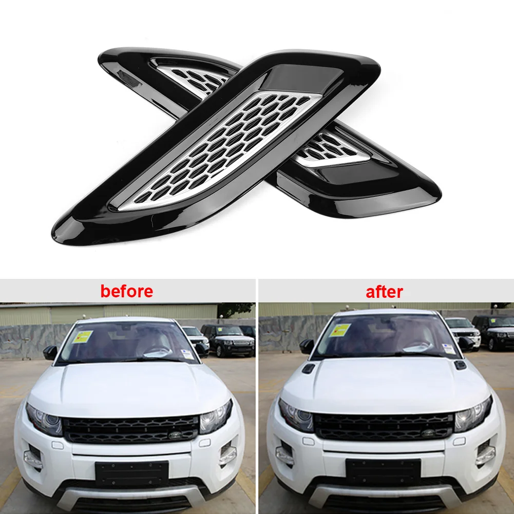 

2pcs Hood Air Vent Wing Trim Chrome Exterior Hood Air Vent Outlet Wing Trims High Quality For Land Rover Range Rover