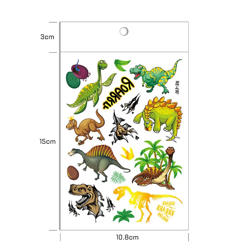 1 шт. животное Лев тигр динозавр узор джунгли временные татуировки для вечеринки