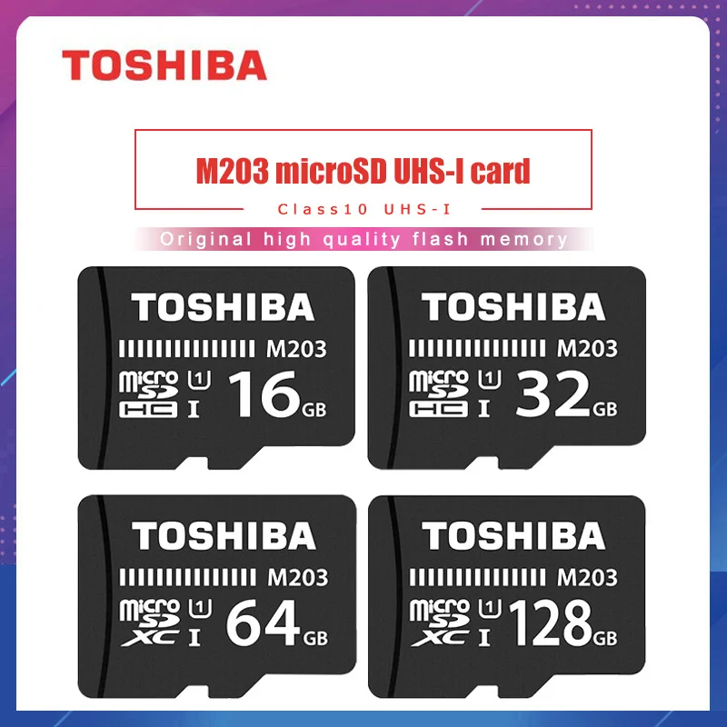 TOSHIBA Micro SD карта класс 10 M203 16 ГБ 32 Оригинальная Карта памяти SDHC SDXC 64 Гб 128 TF до 98