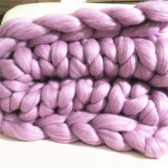 purple 250 г/шт. ручной вязки реквизит для фотографий Толстая линия вязаное одеяло смешивание анти-пилинг супер мягкий используется в кровати самолет кобертор одеяло - Цвет: purple