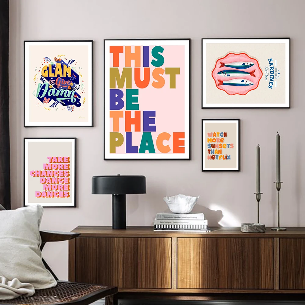 

Take More Chances Dance Typography Canvas Print Quote Pictures Sardines Poster Painting Nordic Wall Art Bed Room Home Decor
