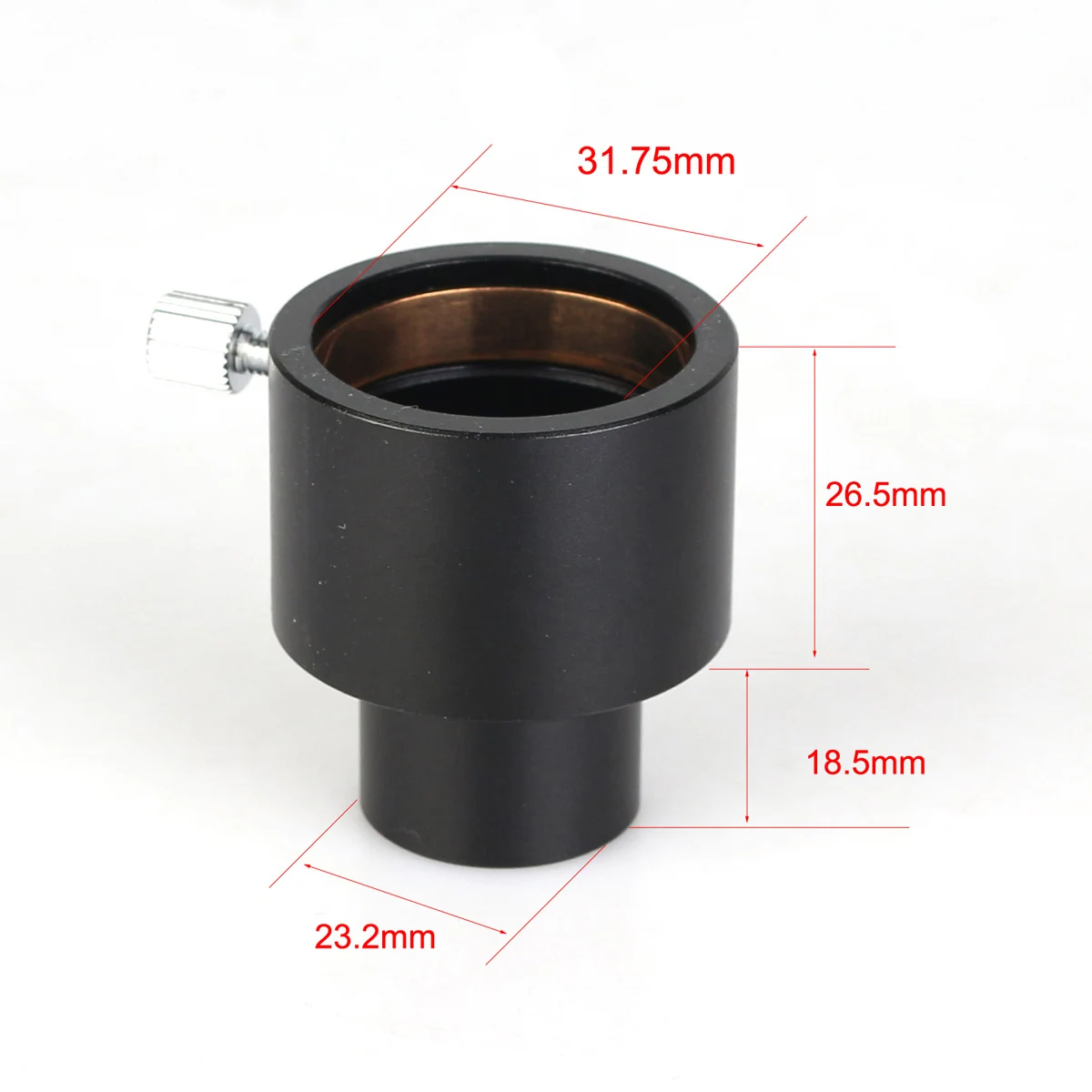 Full Metal 0.91'' to 1.25'' Telescope Eyepiece Mount Adapter for 23.2mm Microscopes (23.2mm to 31.75mm) - Black LD2032E