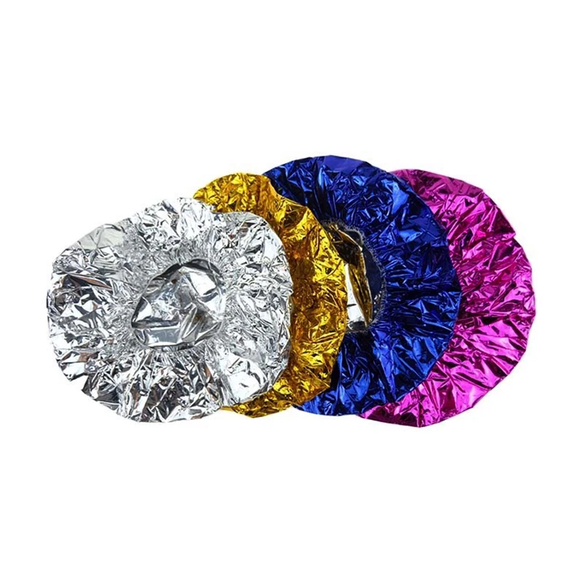 

Aluminum Foil Hair Cap,Salon Baking Oil Hair Dye Cap disposable Waterproof Dustproof Hair Cap Shower Cap for Home Salon