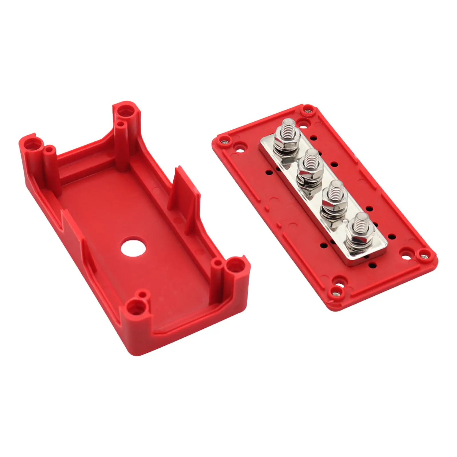 

300A Bus Bars Module Design Power Distribution Block 4X M8 5/16" Terminal Studs for Marine RV Trucks Vehicles Car Ships Yachts