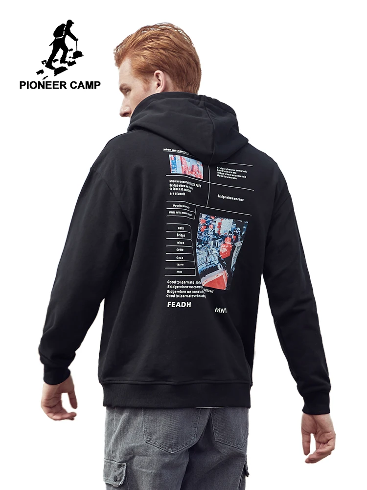 Мужская толстовка с капюшоном Pioneer Camp Повседневная хлопковая принтом брендовая