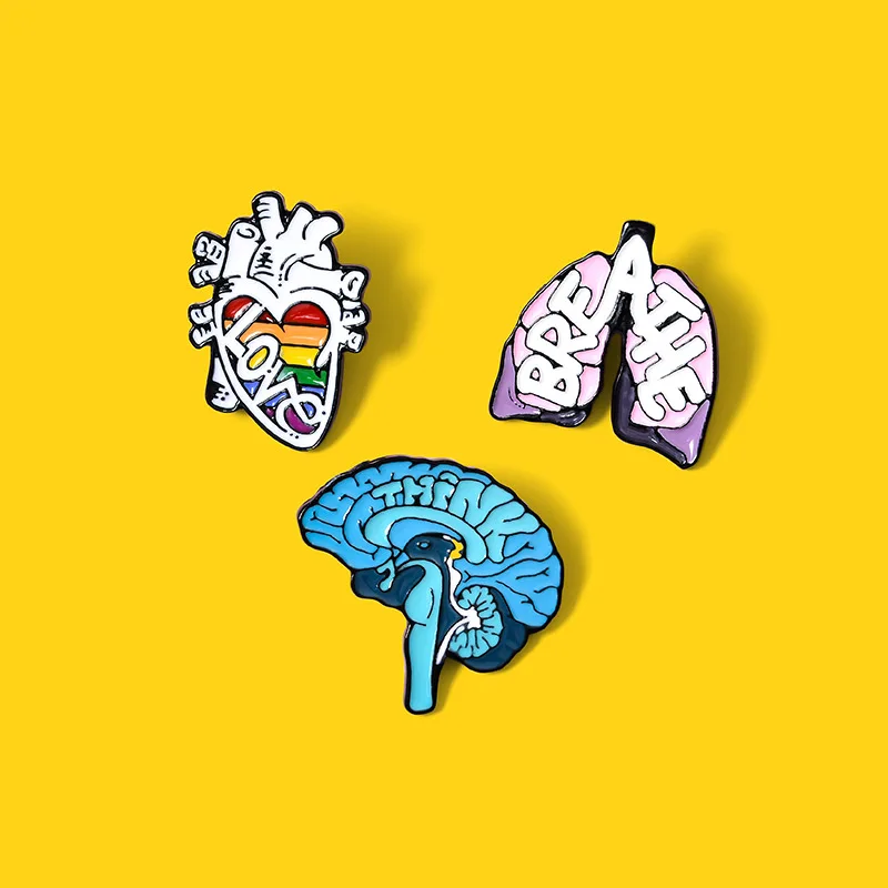 Новая булавка с отворотом для органа Анатомия сердца эмаль мозга лёгких значок