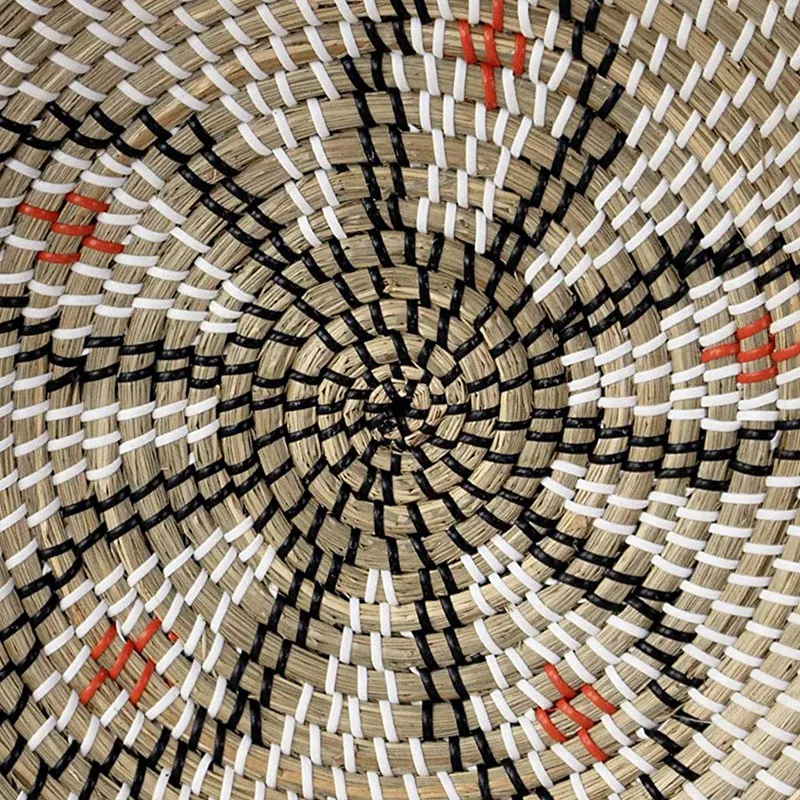 

Natural Woven Fruit Basket Bowl, Handmade Seagrass Decorative Bowl Chic Rustic Boho Decor Wall Hanging