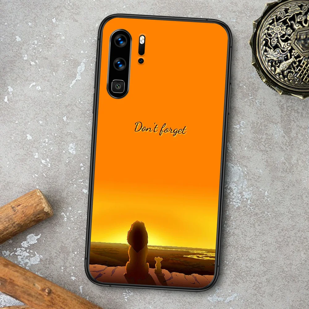 

Lion King Simba Cartoon Phone Case For Huawei P Mate Smart 10 20 30 40 Lite Z 2019 Pro black Etui Painting Cover Soft Back Tpu