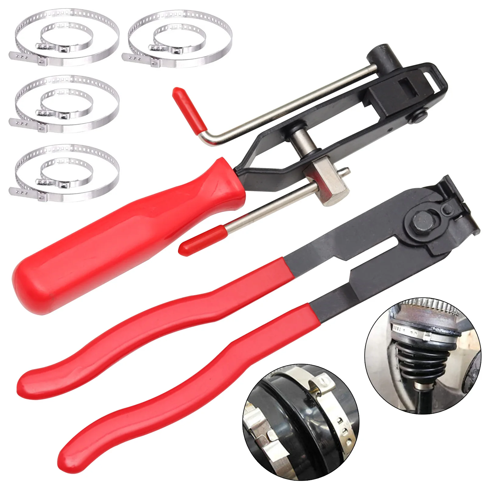 

10Pcs CV Joint Boot Clamp Pliers with CV Boot Clamps Kit Auto Repair Tool for Car Tire Repair Clamp Removal - Car Banding