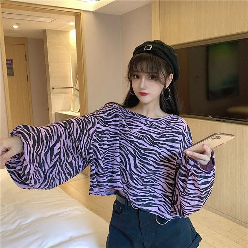 HOUZHOU Women Sweetshirts Lantern Sleeve Pullovers Harajuku Streetwear Women Korean Pop Plus Hip Hop Size Mode Femme Clothing