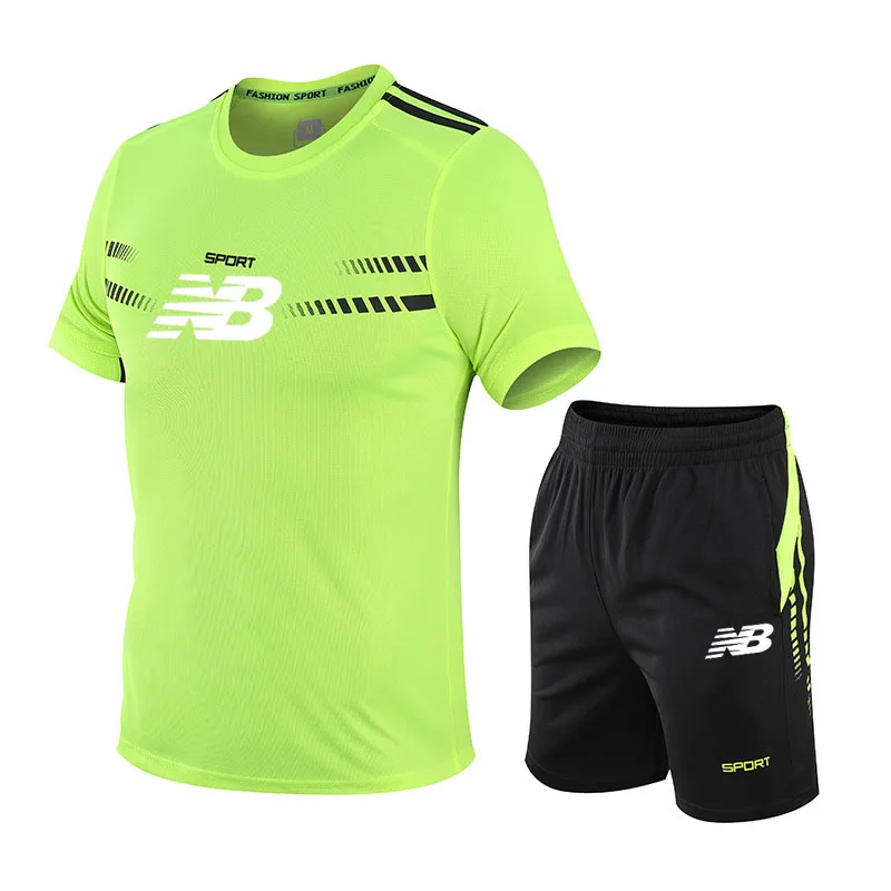 

2021 New Sports Suit Men's Spring And Summer Loose Casual Korean Running Fitness Sportswear Two-piece Suit