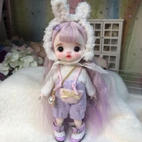 16cm super cute fashion suit princess doll ob11 joints body figure dolls 18 scale handmade makeup bjd toy gift for girls c1608