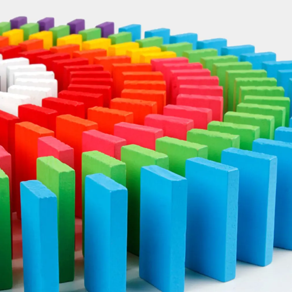 120 Pcs/set Wooden Domino Institution Accessories Organ Blocks Rainbow Jigsaw Dominoes Montessori Educational Toys for Children |
