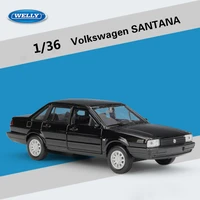 welly 136 volkswagen santana diecast car simulator classic pull back car model car metal alloy toy car for kids gift collection