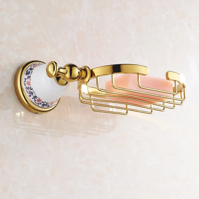 Мыльницы золотое покрытие бронзовая мыльница держатель для ванной Оборудование