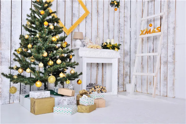 

SHENGYONGBAO Vinyl Custom Christmas Photography Backdrops Prop flower and Wood Planks theme Photo Studio Background W191023-03