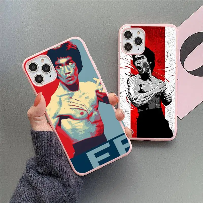 

Bruce Lee Chinese kung fu Phone Case Candy Color for iPhone 11 12 mini pro XS MAX 8 7 6 6S Plus X 5S SE 2020 XR