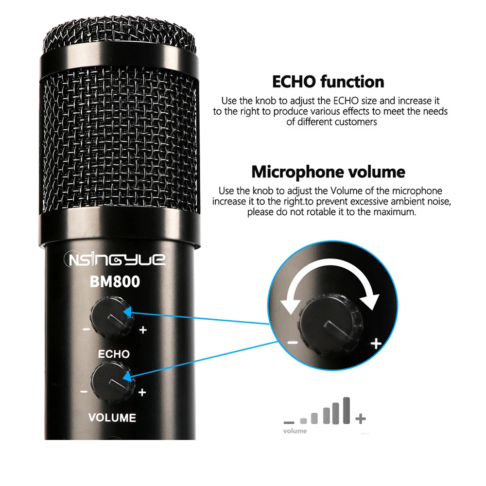 USB конденсаторный микрофон со встроенным микрофоном для ПК ноутбука студийной